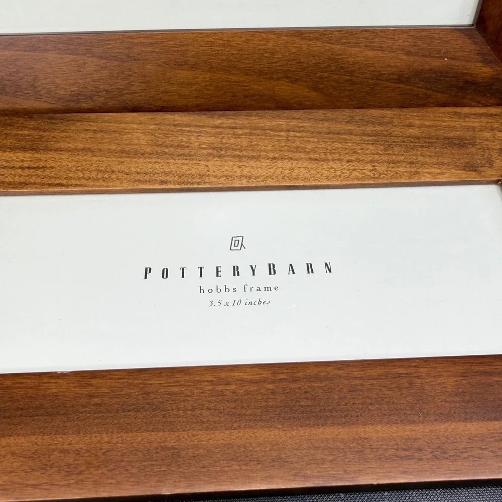 Pottery Barn Hobbs Wood‎ Picture Frame Set of 2 Brown 3.5x10 Panoramic Tabletop
